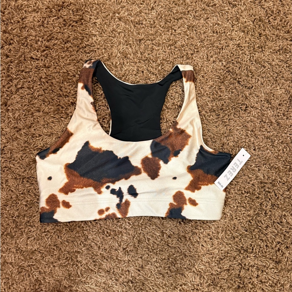 Terez Cow Print Sports Bra